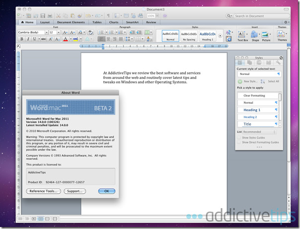 Word for mac 2011 change author